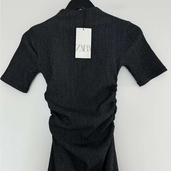 Zara Textured Crepe Midi Dress NWT - Picture 4 of 6